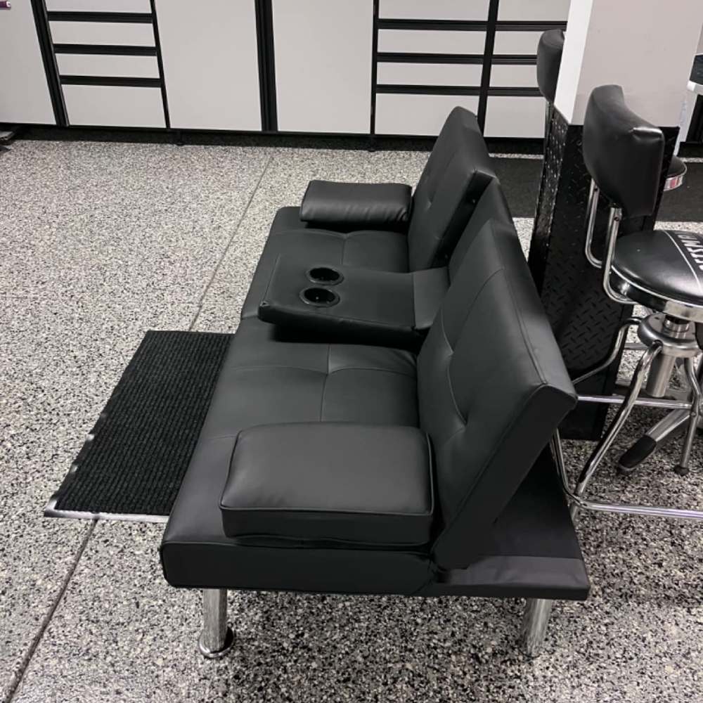 Futon Sofa Bed - Black: image 12