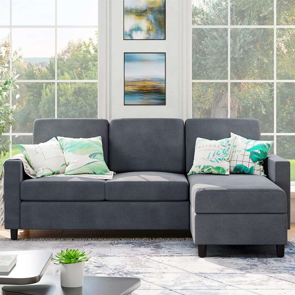 L-Shaped Couch - Dark Grey: image 4