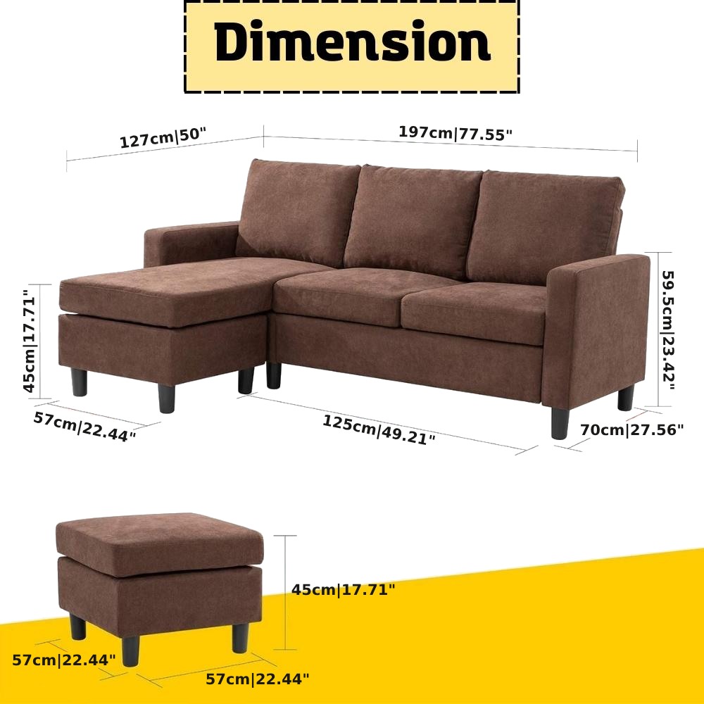 L-Shaped Couch - Dark Grey: image 5