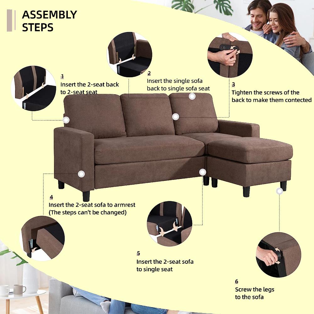L-Shaped Couch - Dark Grey: image 7