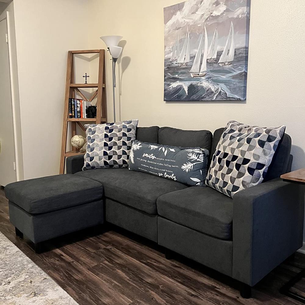 L-Shaped Couch - Dark Grey: image 10